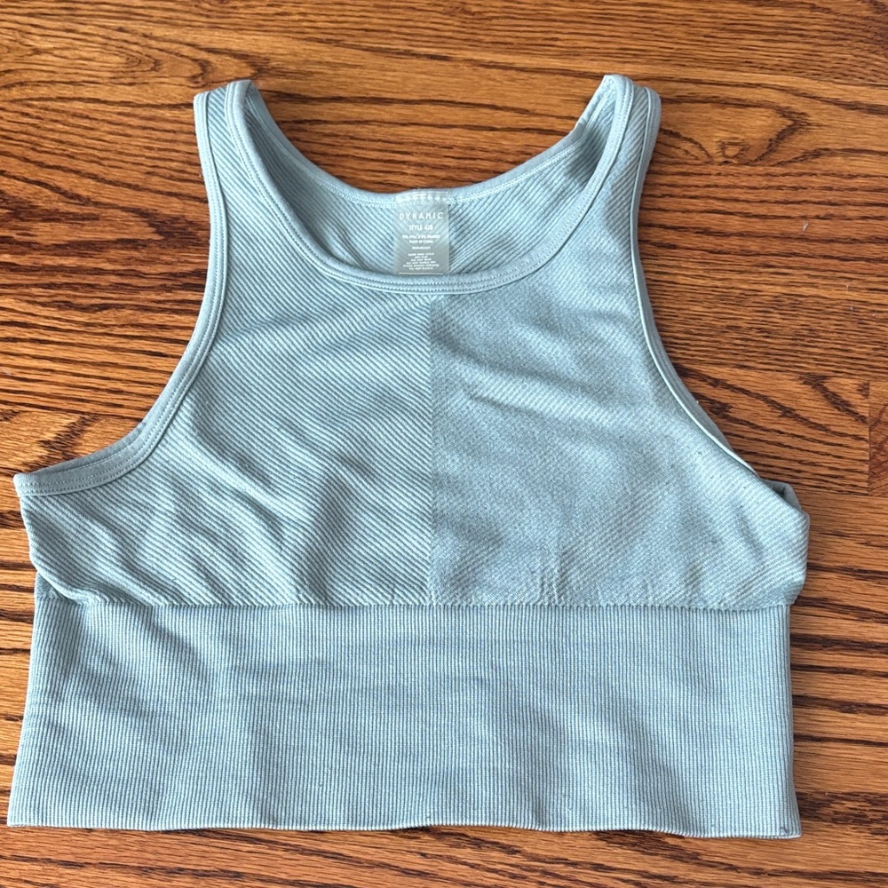 Light Blue Ribbed Tank Top